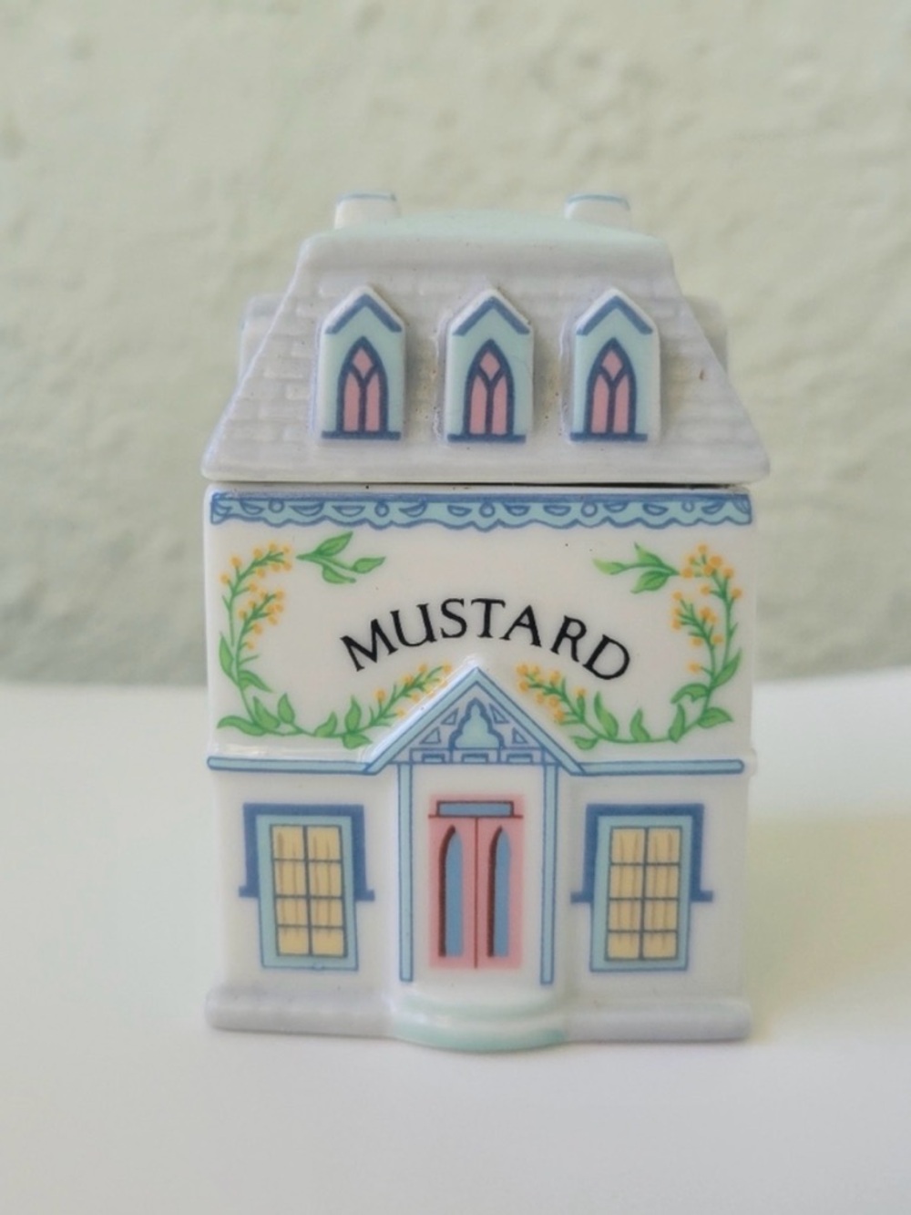 Lenox Spice Village - Mustard Spice Jar with Lid - Fine Porcelain 1989